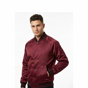 Chaqueta Varsity de Satén con Logotipo Personalizado en Color y Talla, con Patrón de Letras, Tela de Lona, Estilo Urbano, Ecológica y Resistente al Viento - Product Image 5