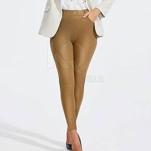 Trend Inspired Women Leather Mid Waist Winter Pant Stretch <b>Skinny</b> Trousers for Contemporary Fashion and Seasonal <b>Wardrobe</b> - Product Image 6