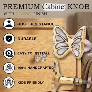 Butterfly Shape Brass Furniture Knob Drawer Pull <b>Handle</b> for Cabinet Wardrobe Dresser Contemporary Design Durable - Product Image 3