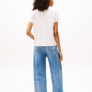 T-shirt blanc sans bretelles pour femme, coupe ajustée, décontracté, manches longues, tissu en spandex respirant, saison printemps - Product Image 2