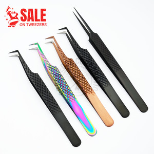 Top Quality Eyelash Extension Tweezers <b>Light</b> Grip Stainless Steel Pointed Tips Tweezers for Volume Lash Extensions Steel - Product Image 1