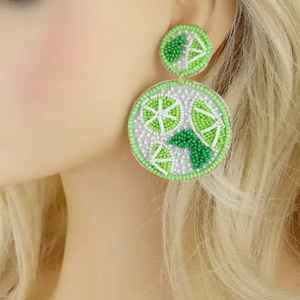 Nueva Colección de Verano: Pendientes Colgantes con Cuentas Bordadas a Mano para Joyería de Verano, Eventos y Fiestas, Última Moda en Aros para Orejas - Product Image 1