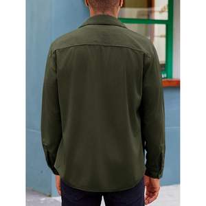 2025แจ็กเก็ตผ้าลูกฟูกกระดุมเบาของผู้ชาย, เสื้อแขนยาวลำลองมีกระเป๋าแบบฝาปิด - Product Image 3