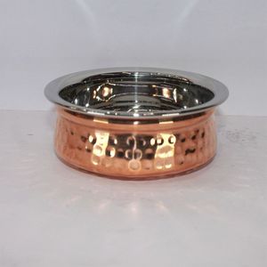 Traditional Copper Serving Bowl Stainless Steel Lined Handmade Kitchen Tableware for Home Hotel Restaurant Dining Handi Handmade - Product Image 4