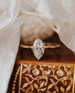 Marquise Cut Solitaire <b>Diamond</b> Engagement <b>Ring</b> in Gold Finish for Women Wedding Proposal Anniversary Fine Jewelry - Product Image 1