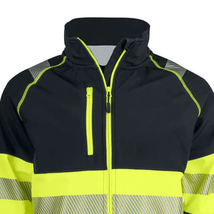 Workwear <b>Reflective</b> Safety <b>Jacket</b> Class 3 Pockets Waterproof Design Polyester for <b>Men</b> Outdoor Use - Product Image 2