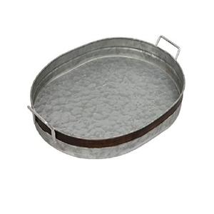 Ensemble de plateaux de service en métal galvanisé de style américain avec poignées, plateau de rangement rectangulaire décoratif en fer pour la décoration de la maison et de la cuisine - Product Image 2