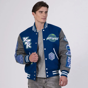 Veste de baseball en chenille OEM personnalisée de haute qualité pour hommes, broderie en laine, vestes chaudes de style universitaire, vestes bomber, vestes de baseball - Product Image 5