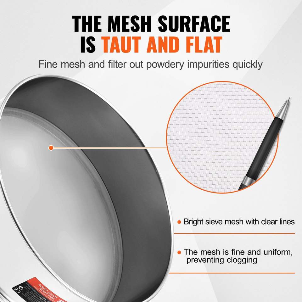 40 Mesh Stainless Steel Flour Sieve Fine-Mesh Flour Sifter for Baking & Cake Pastry Tools