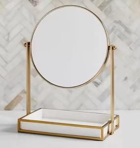 Espejo de mesa metálico premium con soporte para tocador, baño y cosméticos. - Product Image 5