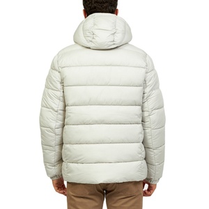 Custom Made <b>Men's</b> Canvas Cow Skin Reversible Fashion <b>Puffer</b> Padded <b>Jacket</b> Latest Design Hooded Winter <b>White</b> Plus Size Zipper - Product Image 2