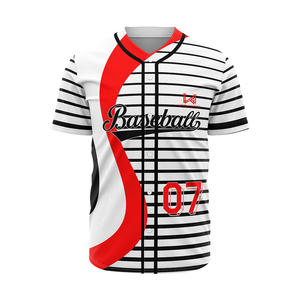 Custom Men's Baseball Jerseys Quick Dry Breathable Anti Bacterial Plus Size Sublimation Printed Polyester/Cotton Short Sleeve - Product Image 5