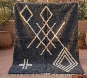 ART INDIA TEX Tapis berbère Beni Ourain authentique marocain fait main, à poils épais, avec envers antidérapant, lavable, pour la décoration intérieure, vente en gros - Product Image 5