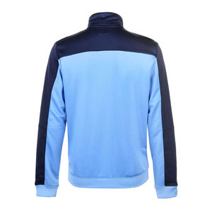 Veste de survêtement unisexe sportive à fermeture éclair intégrale, style streetwear, à capuche, avec poches latérales, respirante, légère, 100 % polyester, couleur bleu marine - Product Image 3