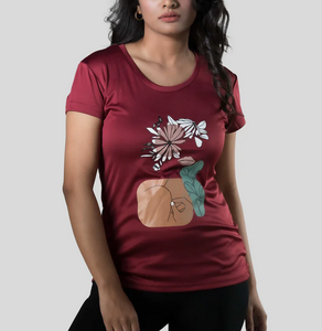 T-shirt pour femme à manches courtes, col rond, coupe classique, 100% coton, 160 GSM, imprimé graphique, logo personnalisé OEM, vente en gros directe d'usine - Product Image 1
