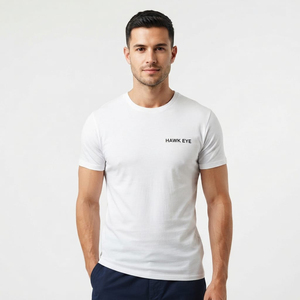 T-shirt blanc uni pour homme – Vente en gros de t-shirts en coton de haute qualité pour hommes - Product Image 3