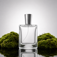 Flacon de parfum en verre de 100 ml, flacon de parfum vide avec couvercle, boîte cadeau de luxe mate, logo personnalisé en estampe dorée, impression à l'écran