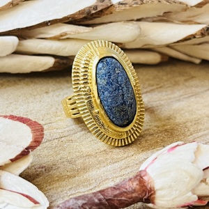 New Arrival <b>Lapis</b> <b>Lazuli</b> <b>Rings</b> Tribal Sunburst Bands Boho Brass Jewelry For Women Gold Plated Vintage Statement <b>Rings</b> Wholesale - Product Image 6