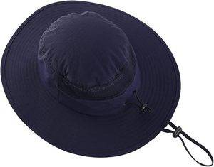 Unisex <b>Black</b> Breathable Waterproof Mesh Safari <b>Bucket</b> Hat with Adjustable Strap for Outdoor Summer Casual Use by Adults - Product Image 5