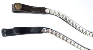 Sangle de front en cuir DIY plate et fine sans canal, avec boucles à clipser facilement et boîtier de chaîne à coupelles vides pour bridons de concours - Product Image 4