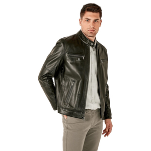 Chaqueta de Cuero Genuino Premium para Hombre, Estilo Motociclista Vintage, Clásica, Informal, para Invierno, Ropa de Calle 2026 - Product Image 1