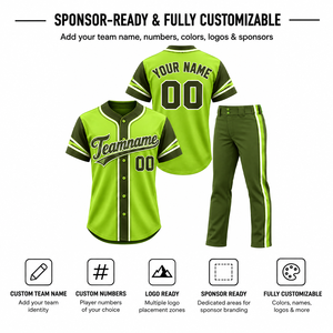 Conjunto de Uniforme de Béisbol de Alta Calidad para Adultos, Manga Corta, Impresión Sublimada, Absorbe la Humedad, 100% Poliéster, Nombre y Número del Equipo - Product Image 2