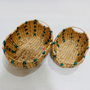 Paniers en corde de coton ovales tissés naturels avec poignées pour la décoration intérieure et l'affichage de comptoir - Product Image 6