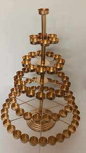 Soporte de Metal Dorado Estilo Bohemio de Varias Capas para Decoración de Baby Shower y Diwali - Product Image 3