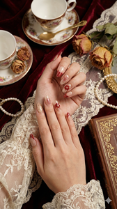 <span class=keywords><strong>Uñas</strong></span> Postizas Hechas a Mano con Diseño <span class=keywords><strong>de</strong></span> Flor Roja, <span class=keywords><strong>Uñas</strong></span> Francesas <span class=keywords><strong>de</strong></span> Lujo Personalizadas, <span class=keywords><strong>Uñas</strong></span> Almendradas <span class=keywords><strong>Largas</strong></span>, Cobertura Completa, Reutilizables, Puntas Decorativas - Product Image 3
