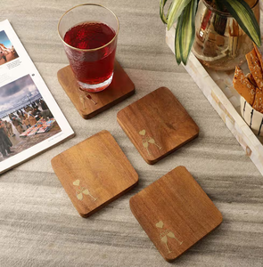 Custom Wood <b>Coaster</b> Custom Beverage Coffee Cup Mat Tea Cup <b>Coaster</b> Custom Logo Natural Wood <b>Drink</b> <b>Coaster</b> Tabletop Protection - Product Image 1