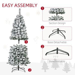 7.5ft Pre-Lit Slim Douglas Fir Artificial Christmas <b>Tree</b> 350 LED <b>Lights</b> & 641 Tips Snow-Flocked <b>with</b> Realistic Branches - Product Image 6