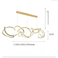 Lustre LED Moderne Simple Luxe Léger Hôtel Design Nordique Ovale Acier Inoxydable Doré Blanc Chaud Dimmable Restaurant 45