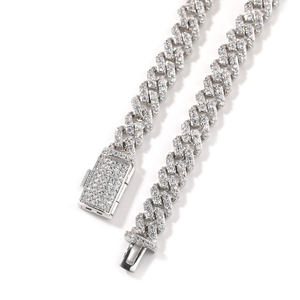 6mm white gold brass silver vvs moissanite diamond cuban link chain bracelet iced out moissanite jewelry for <b>men</b> women band - Product Image 2
