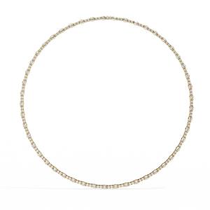 10K 14K 18K Yellow Gold Tennis <b>Necklace</b> Featuring East West Oval Cut Lab Grown Diamonds for Elegant Women’s Statement Jewelry - Product Image 2