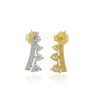 Pendientes de Diamantes Cultivados en Laboratorio de Oro Sólido de 14K, Joyería Hecha a Mano para Mujer, Pendientes de Diamantes de Lujo de 1.02 Ct, Venta al por Mayor - Product Image 3