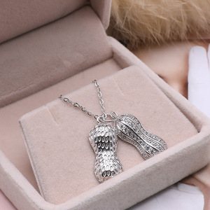 อุปกรณ์ DIY สายคล้องมุกพร้อมจี้เงินแท้ S925 รูปถั่วลิสง สำหรับผู้หญิง ขนาด 8-9 มม. แบบกึ่งสำเร็จรูป 470 สร้อยคอ-ตัวล็อคแบบแฟชั่น - Product Image 3