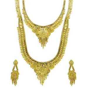 Wholesale 14K 18K 24K Micron Gold Forming Combo Jewelry Set, Traditional Bridal Jewelry Set, <b>Mini</b> & Long Combo Fashion Necklaces - Product Image 2