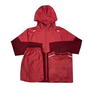 Windbreaker <b>Short</b> Set Custom Men's Polyester Windbreaker <b>Jacket</b> and <b>Shorts</b> Tracksuit Set Full Zip-Up Nylon Windbreaker Suit - Product Image 6