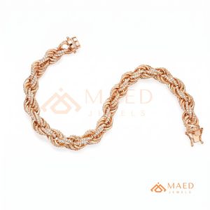 สร้อยข้อมือโซ่เส้นเล็กชุบทองคำสีกุหลาบประดับโมอิสซาไนต์ แฟชั่นนิวยอร์ก เครื่องประดับหรูหรา ของขวัญสุดหรู สำหรับใส่ทุกวัน งานแต่งงาน วันครบรอบ - Product Image 6