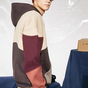 100% Cotton <b>Thick</b> <b>Fleece</b> Custom Logo Printed Oversized Hooded Hoodies for Men Heavy Weight High Street color blocked hoodies - Product Image 6