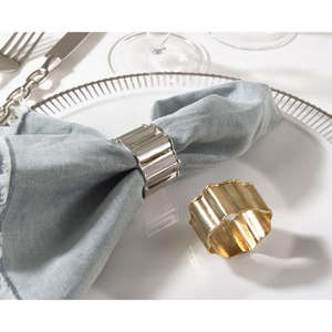 Ensembles de Cadeaux de Ronds de Serviette Style Floral, Finition Argent et Or, Artisanat Métallique Décoratif, Anneaux de Serviette pour Porte-Serviettes et Porte-Mouchoirs - Product Image 1