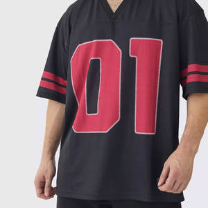 Uniformes de Fútbol Americano Unisex Personalizados con Logotipo, Transpirables, Tallas Grandes, Manga Corta, Verano, Alta Calidad, 100% Poliéster - Product Image 3