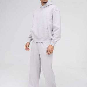 Unisex <b>White</b> Hoodie Tracksuit <b>Jogger</b> Sweatpants Set Casual Sportswear Solid Color Full Sleeve Lightweight Cotton Quick Dry - Product Image 2
