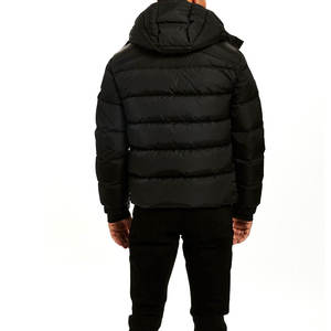 Veste matelassée en nylon et toile pour homme, avec logo personnalisé, col montant, coupe-vent, style urbain, hiver 2025, OEM - Product Image 6
