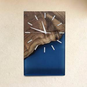 Wooden Wall Mounted <b>Clock</b> Handmade Rustic Timepiece Natural Wood Home Decoration Living Room Bedroom Office Accent - Product Image 3