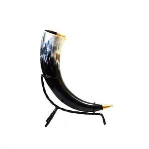 Juego de Jarrones de Cuerno de Búfalo Antiguos para Decoración de Mesa Rústica Premium, Diseño de Cuerno Natural Hecho a Mano - Product Image 1