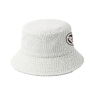 หมวกบักเก็ตพิมพ์ลายปะการังสีขาวแบบนามธรรมพร้อมโลโก้สั่งทำ - หมวกกันแดดโพลีเอสเตอร์คุณภาพพรีเมียมแบบสองด้าน - สไตล์มินิมอลสตรีทแวร์ - Product Image 2