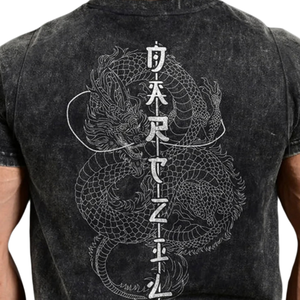 เสื้อยืดลายกราฟิกแขนสั้นคอกลมลายมังกรอนิเมะสไตล์สตรีทแวร์ลำลองวินเทจขายส่งเสื้อผ้าพิมพ์ลาย - Product Image 4