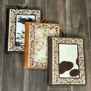 Porte-documents en cuir de vachette de qualité supérieure avec fermeture éclair, classeur à anneaux, bloc-notes et étuis d'organisation professionnelle - Product Image 2