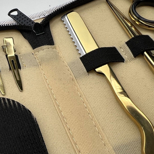 Kaamir Instruments Professional Eco-Friendly Gold Stainless Steel Hair Extension Tool Kit Salon Scissors <b>Pliers</b> Pull Needle <b>Set</b> - Product Image 2